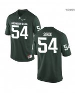 Women's Michigan State Spartans NCAA #54 Mitchell Sokol Green Authentic Nike Stitched College Football Jersey PE32Q04OC